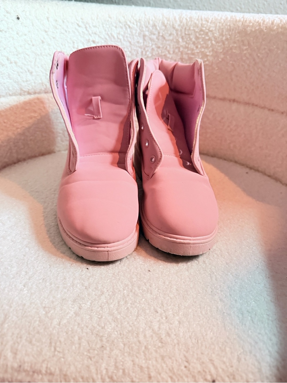 Pink Work-Style Combat Boots (Unbranded)